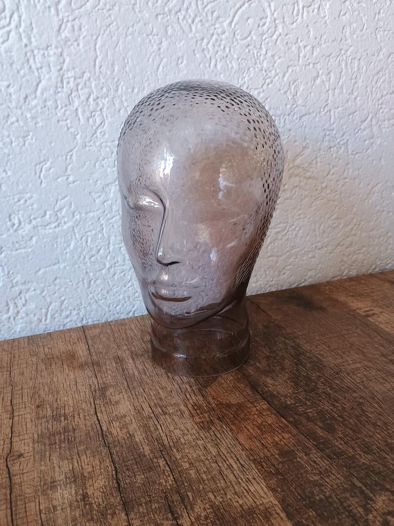 Vintage glazen hoofd - mannequin hoofd, Antiek en Kunst, Ophalen of Verzenden