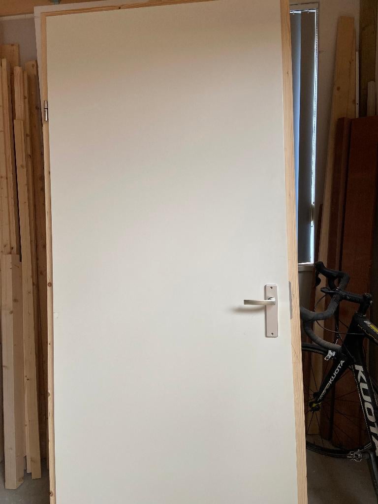 opdekdeur met kozijn, Doe-het-zelf en Verbouw, Binnendeur, Ophalen of Verzenden, Zo goed als nieuw, 200 tot 215 cm