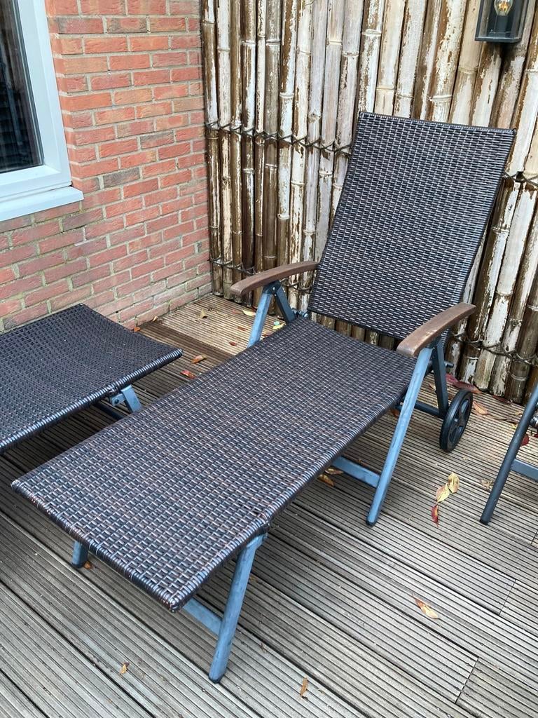 Ligstoelen 2x, Ophalen, Gebruikt, Aluminium