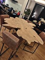 Unieke massief houten tafel van zeldzame boom met stoelen, Huis en Inrichting, Tafels | Eettafels, 100 tot 150 cm, 200 cm of meer