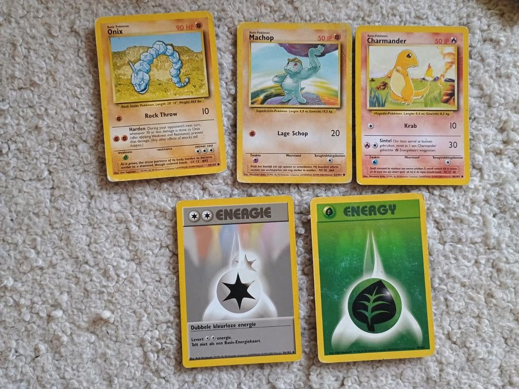 Setje base set oude pokemon kaarten, Ophalen of Verzenden, Zo goed als nieuw, Meerdere kaarten
