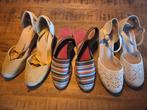 3 paar espadrilles: geel, wit/beige en gestreept, Kleding | Dames, Schoenen, Overige kleuren, Ophalen of Verzenden, Zo goed als nieuw