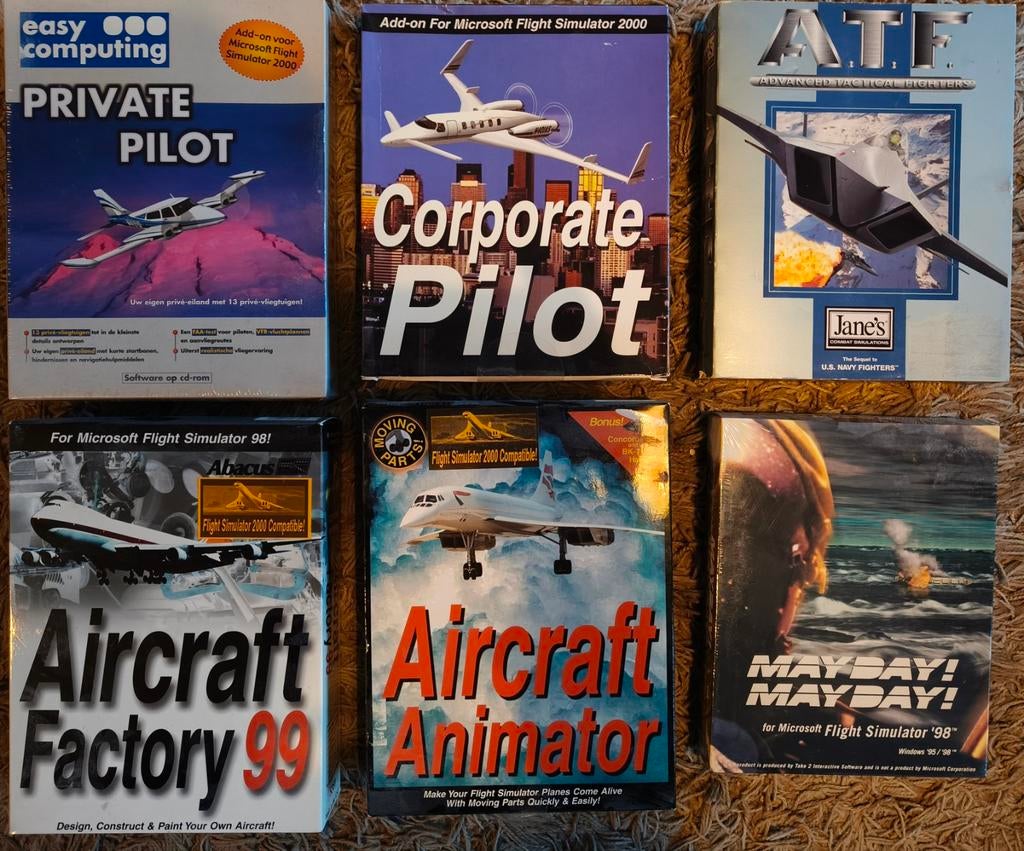 Collectie Flight Simulator big box pc games, 1 speler, Ophalen of Verzenden, Zo goed als nieuw, Vanaf 3 jaar