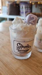 Handgemaakte paraffinevrije kaarsen in glas, Ophalen, Overige materialen, Wit, Nieuw