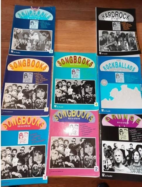 Ed & Steve songbook 1,2,3,4,5+grunge, rockballads, hardrock, Muziek en Instrumenten, Bladmuziek, Gebruikt, Overige genres, Ophalen of Verzenden