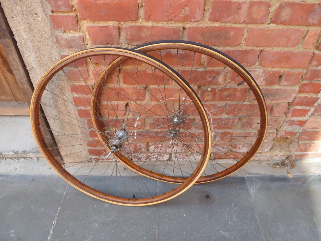antieke fiets pistewielen houten koerswielen oldtimer racer, Ophalen of Verzenden, Nieuw