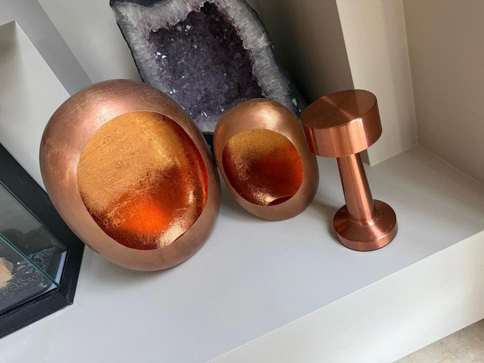 Koperen decoratie set met lamp, Huis en Inrichting, Ophalen, Zo goed als nieuw