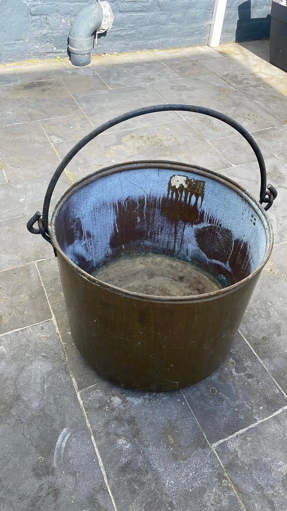 Koperen Bloempot/ ketel, Ophalen, Koper