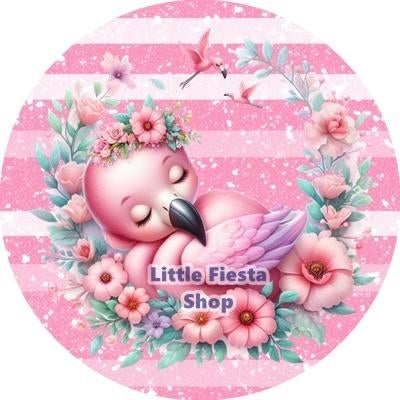 L1761 ouwel flamingo 20x4,7cm eetbare cupcake rondjes, Ophalen of Verzenden, Nieuw, Cupcakes, Versiering