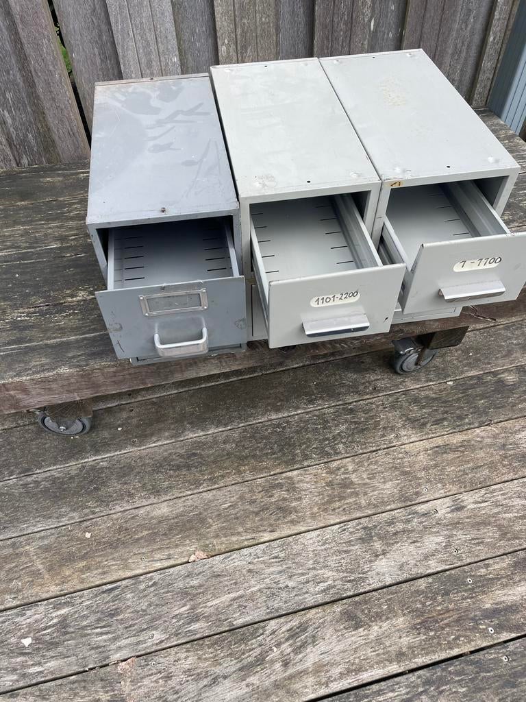 6 stalen kaartenbak lades, Ophalen, Minder dan 50 cm, Gebruikt, 5 laden of meer