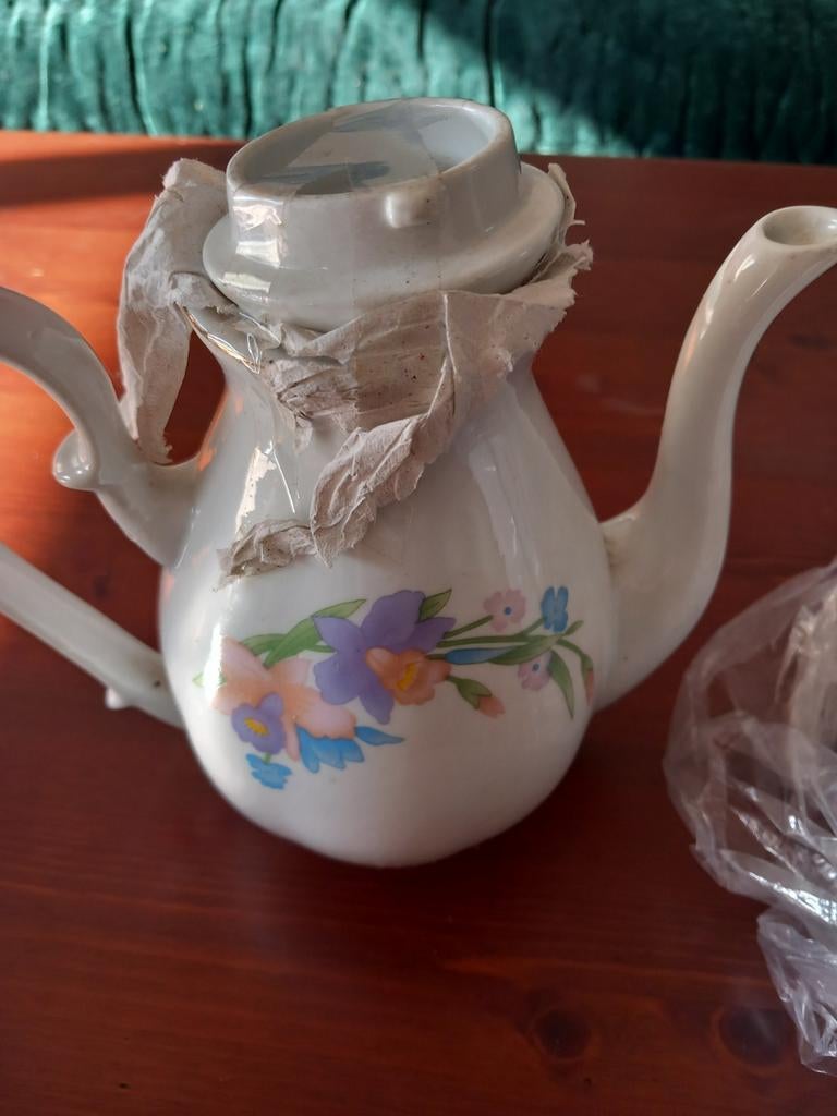 Vintage Porseleinen Theeservies met Bloemmotief, Antiek en Kunst, Ophalen of Verzenden