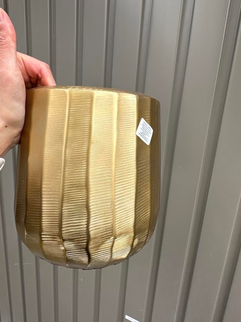 Gouden vaas Diga Colmore, Huis en Inrichting, Woonaccessoires | Vazen, Overige materialen, Gebruikt, Overige kleuren, Ophalen of Verzenden