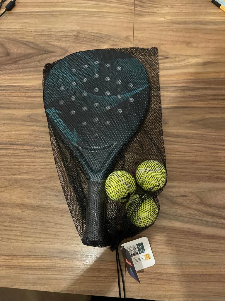 Padel set racket met 3 ballen - Blauw, Sport en Fitness, Padel, Ophalen of Verzenden, Nieuw, Padelracket