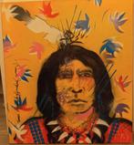 Acryl schilderij indiaan, Ophalen of Verzenden
