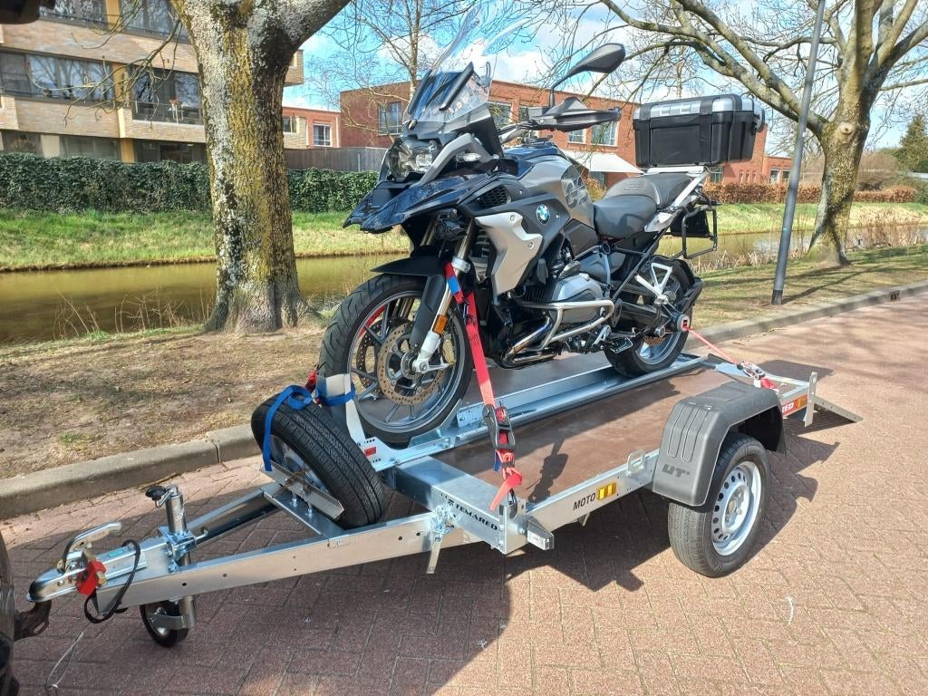motoraanhanger motor aanhanger motorfiets trailer bmw gs, Auto diversen, Aanhangers en Bagagewagens, Ophalen, Zo goed als nieuw