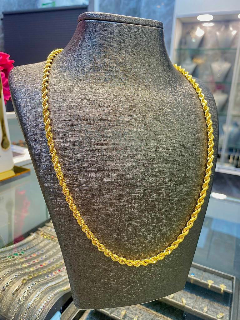 14k Gouden Rope Ketting, Verstelbaar, Nieuw, Ophalen of Verzenden, Goud