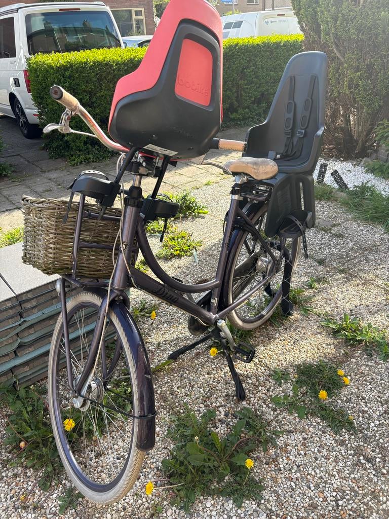 Damesfiets met Bobike fietsstoeltjes, Ophalen, Gebruikt