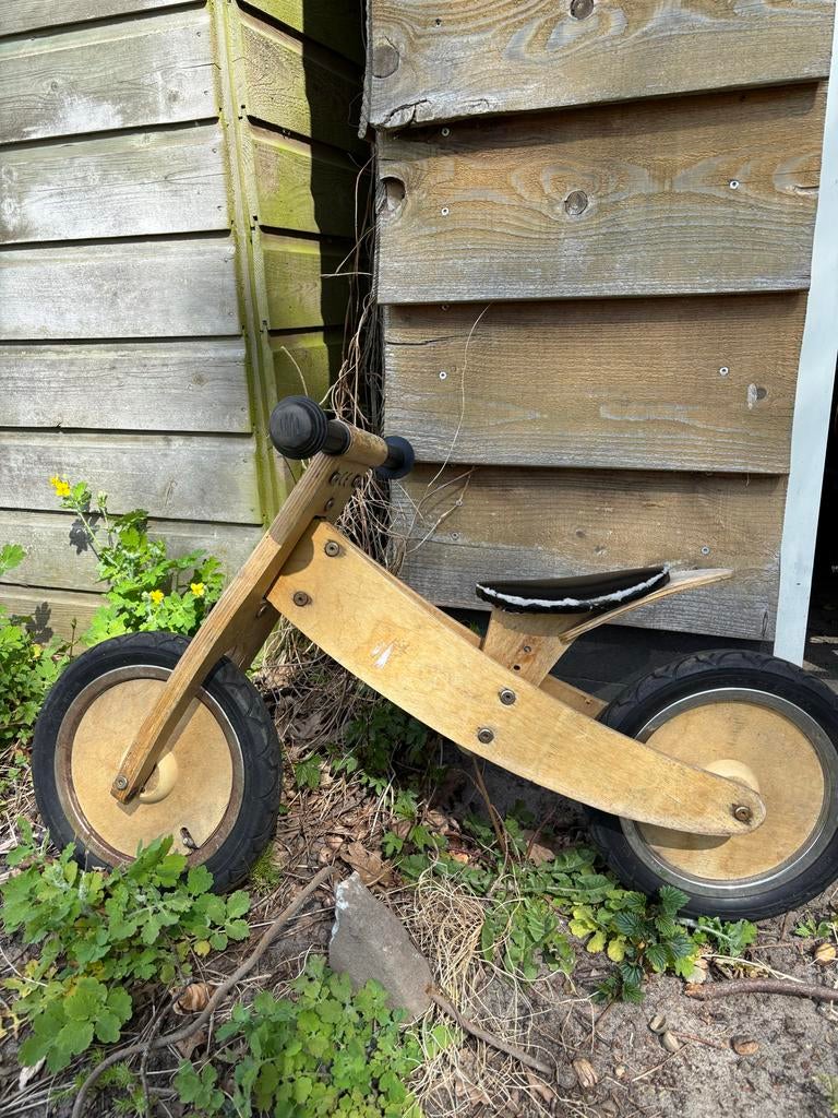 Houten Kinderloopfiets - Ideaal voor de eerste stapjes, Kinderen en Baby's, Speelgoed | Buiten | Voertuigen en Loopfietsen, Gebruikt