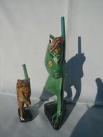 Houtsnijwerk kikkers, Antiek en Kunst, Overige onderwerpen, Houtsnijwerk, Handgemaakt, Hout