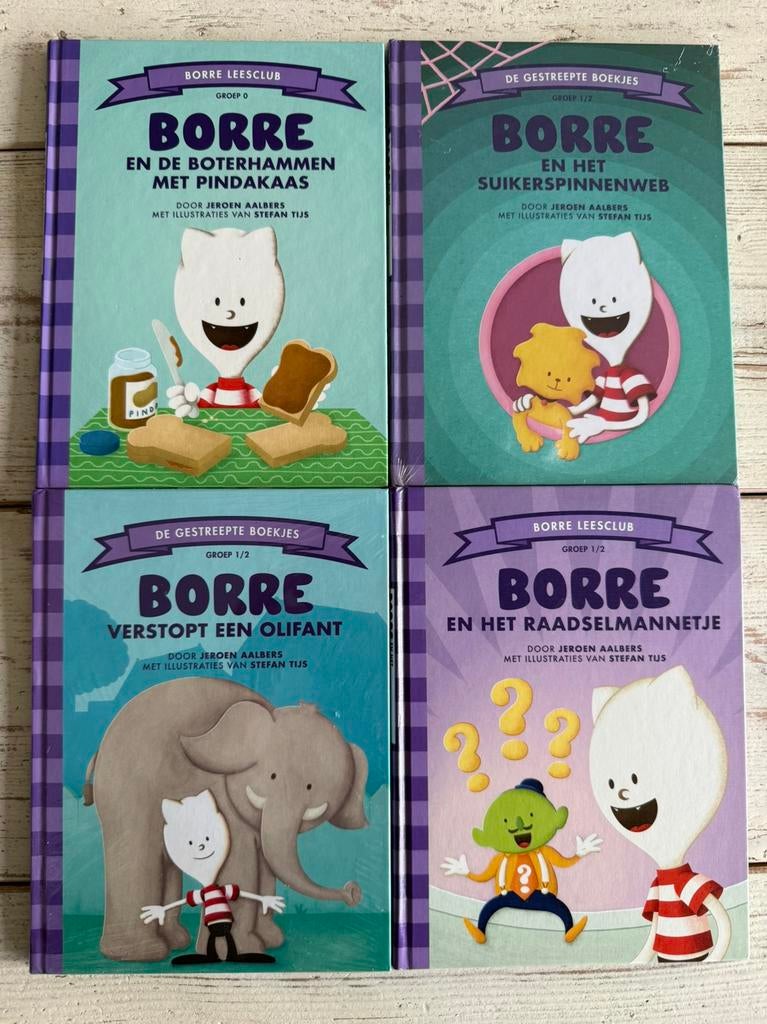 4 paarse groep 0 & 1/2 BORRE boekjes, Fictie algemeen, Jongen of Meisje, Nieuw, Ophalen of Verzenden