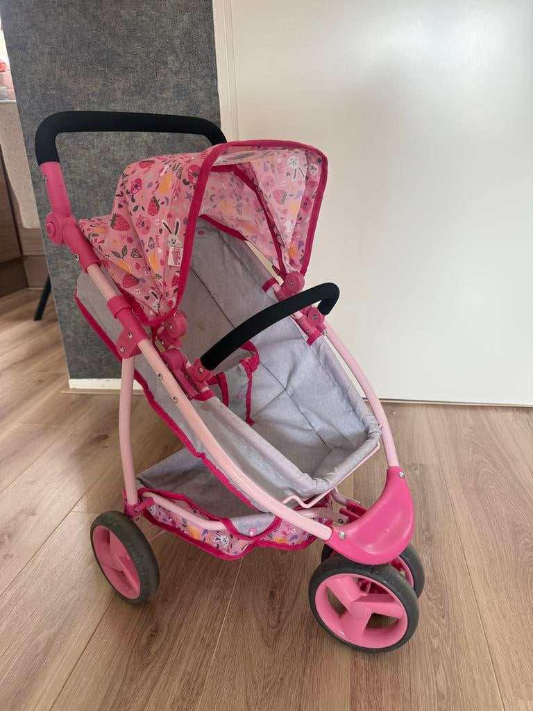 Baby Born kinderwagen - Roze met vrolijke print, Ophalen of Verzenden, Gebruikt, Meisje