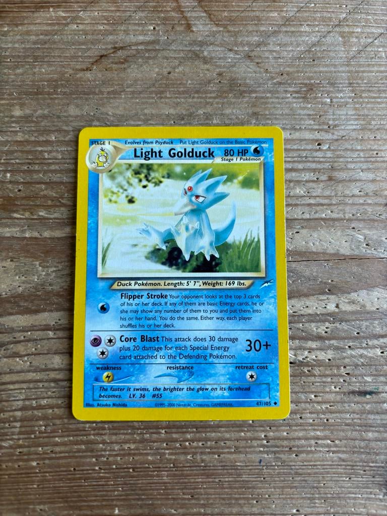 Light Golduck Pokémon Kaart Neo Destiny (47/105), Ophalen of Verzenden, Gebruikt, Losse kaart
