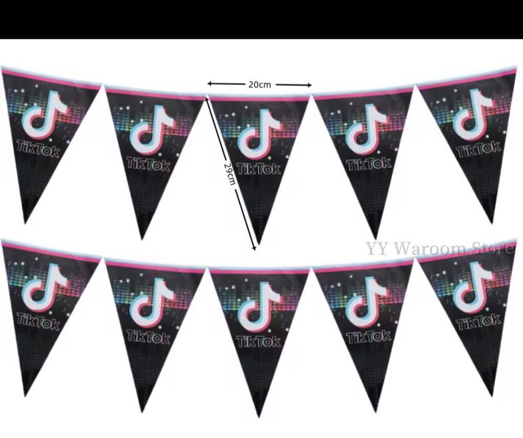 TikTok Feest Slinger - Verjaardag Decoratie, Ophalen of Verzenden, Nieuw, Versiering, Verjaardag