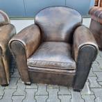 2x Artistiek Bart van Bekhoven fauteuil leer + BEZORGING, Gebruikt, ., Ophalen of Verzenden, .