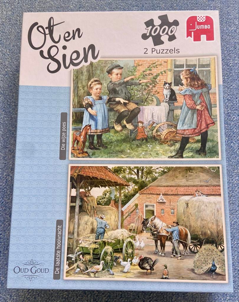Jumbo Ot en Sien Puzzel - 2x 1000 stukjes, Ophalen of Verzenden, 500 t/m 1500 stukjes, Gebruikt, Legpuzzel