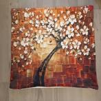 Decoratieve Kussenhoes met Bloesemboom Design, Ophalen of Verzenden, Nieuw, Bruin, Vierkant
