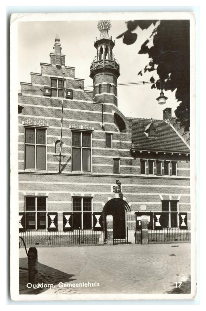 Ouddorp, Gemeentehuis, Verzenden, 1940 tot 1960, Gelopen, Zuid-Holland