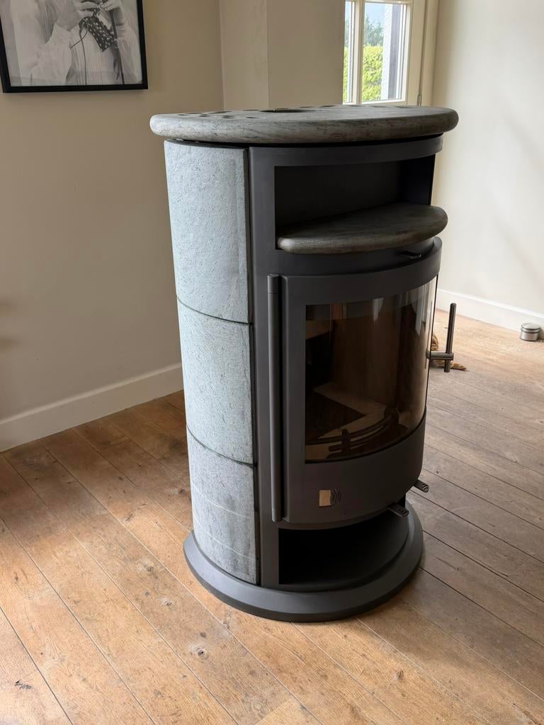 Drooff Varese 2 HF 7kW Speksteenkachel Houtkachel Vrijstaand, Houtkachel, Ophalen of Verzenden, Zo goed als nieuw, Vrijstaand