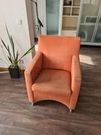 Comfortabele oranje fauteuil, Modern, Comfortabel, 75 tot 100 cm, Ophalen of Verzenden, Zo goed als nieuw
