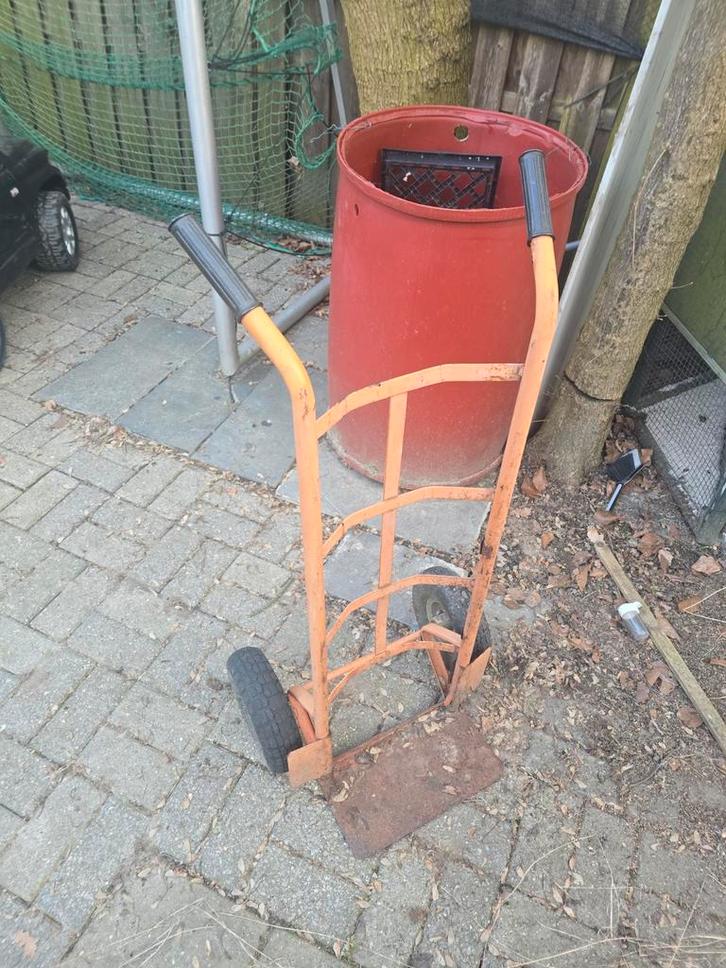 Stevige steekwagen, oranje, voor zware klussen, Doe-het-zelf en Verbouw, Transportwagens, Ophalen of Verzenden
