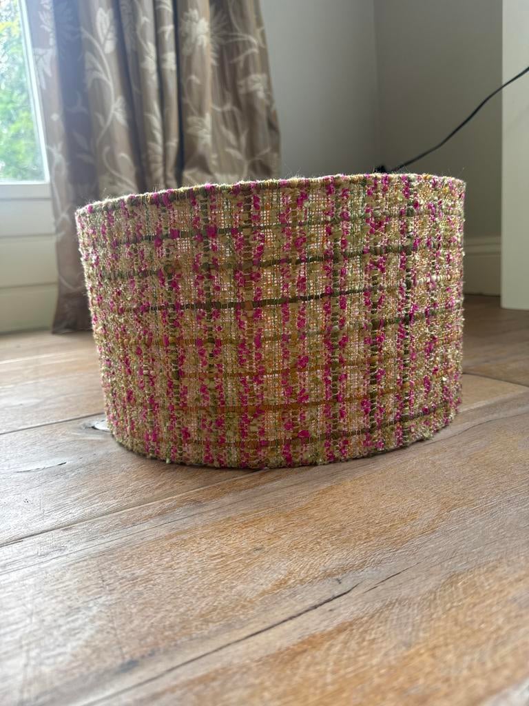 Lampenkap lodsh roze en groen, Ophalen, Gebruikt, Rond, Minder dan 25 cm