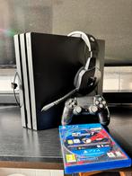 PS4 Pro 1TB met controller, headset en GT7 disc, Spelcomputers en Games, Ophalen of Verzenden, 1 TB, Met 1 controller, Pro