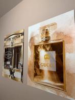Glazen schilderijen louis vuitton & gucci!, Ophalen of Verzenden, Zo goed als nieuw, Schilderij, 75 cm of meer