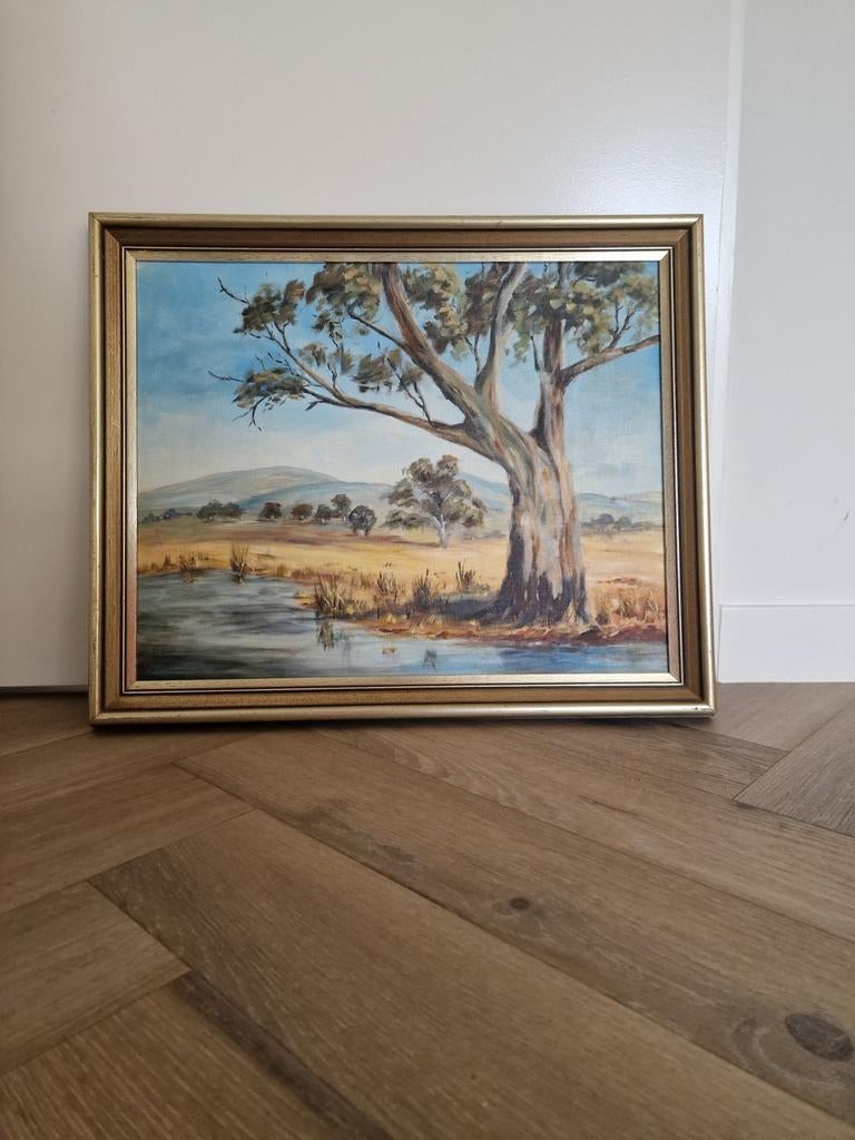 Prachtig vintage handgeschilderd schilderij, Antiek en Kunst, Kunst | Schilderijen | Klassiek, Ophalen of Verzenden