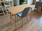 Eikenhouten eettafel/bureautafel + stoel, Huis en Inrichting, Tafels | Eettafels, Ophalen, 100 tot 150 cm, Eikenhout, Zo goed als nieuw