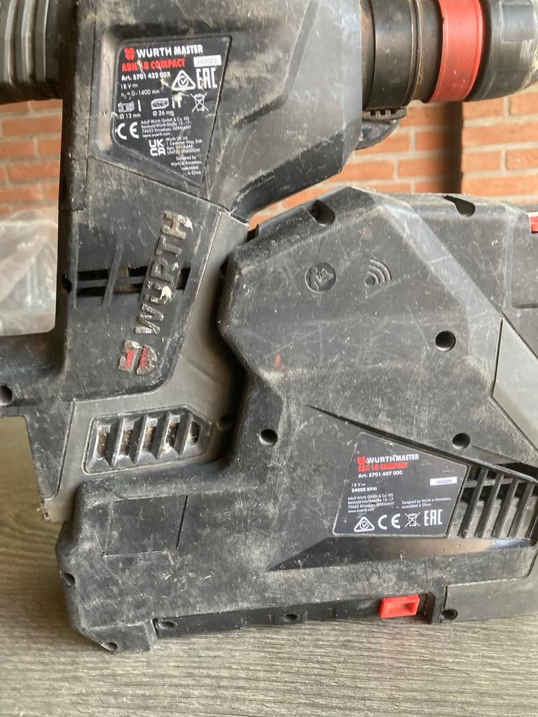Wurth Master A B H 18 Compact Accu Klopboormachine, Ophalen, Gebruikt, Boor- en/of Breekhamer, Minder dan 400 watt