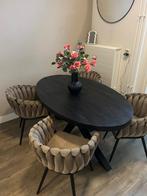 Eettafel ovaal zwart, Ophalen, Overige materialen, 50 tot 100 cm, Zo goed als nieuw