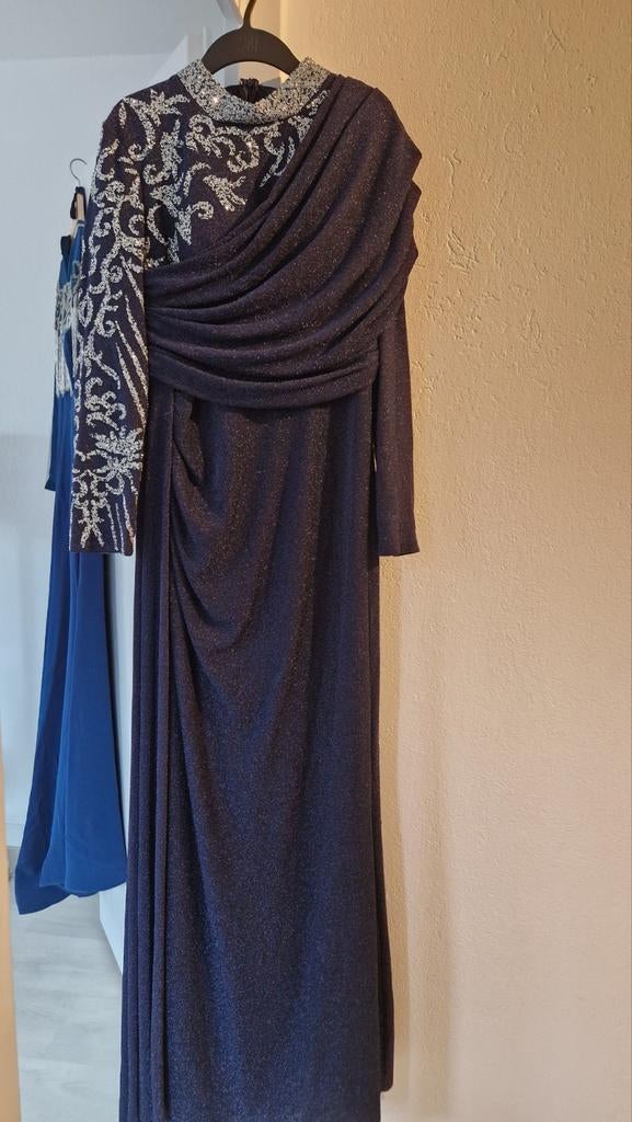 Nieuwe Donkerblauwe Feestjurk tesettur abiye  - Maat 44, Galajurk, Blauw, Maat 42/44 (L), Nieuw