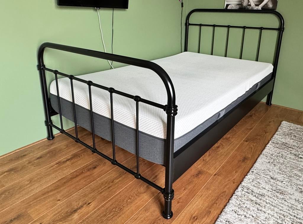 Bed - Twijfelaar - 120x200 incl matras Emma, Huis en Inrichting, Slaapkamer | Bedden, Ophalen, Gebruikt, Zwart, Twijfelaar