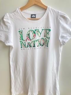 Wit-groene T-shirt van JM mt. 152/158, Kinderen en Baby's, Kinderkleding | Maat 152, Meisje, Ophalen of Verzenden, Zo goed als nieuw