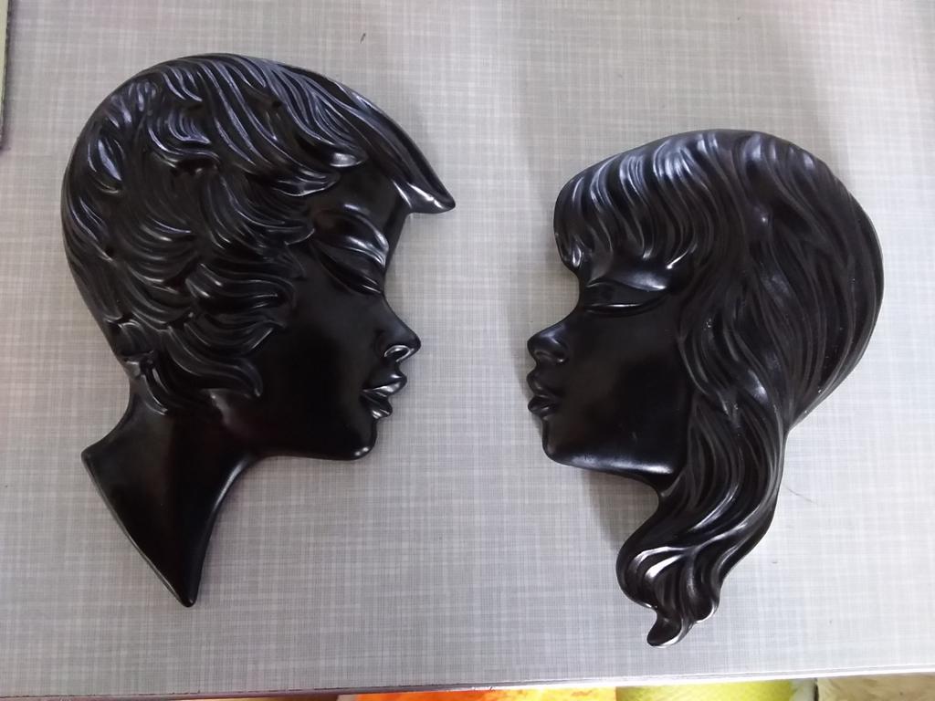 Jema vintage meisje wandkopje, wandhanger, Ophalen of Verzenden