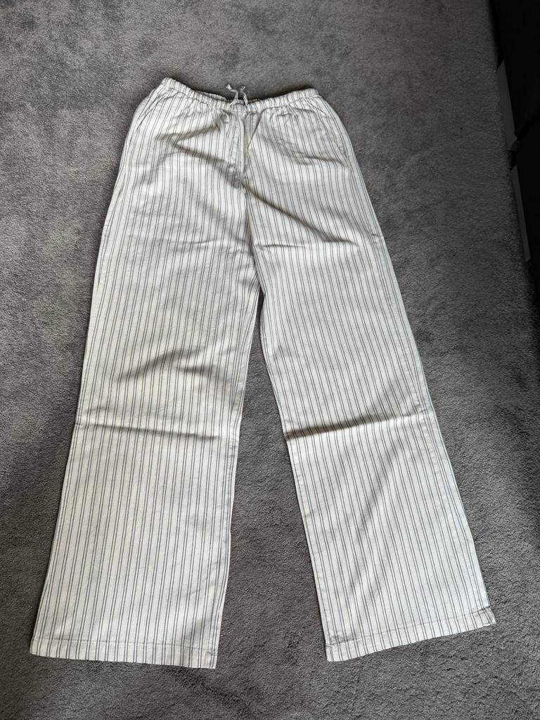 Broek linnen look ecru met streep mt 158, Ophalen of Verzenden, Zo goed als nieuw, Meisje, Broek
