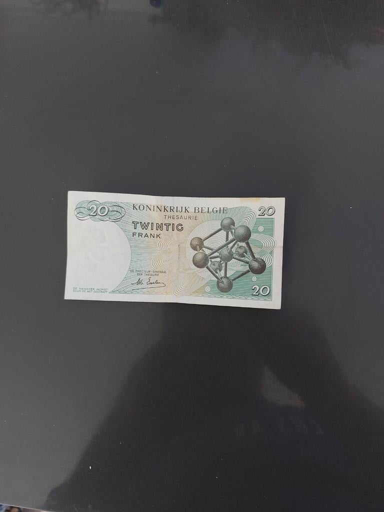 Belgisch biljet 20 Frank met Atomium (1964), Postzegels en Munten, Bankbiljetten | België, Ophalen of Verzenden, Los biljet