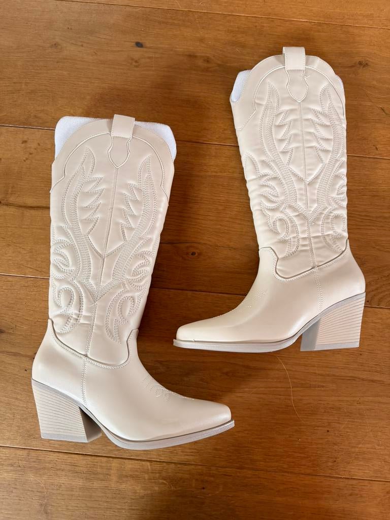 Cowboylaarzen wit creme mt 36 nieuw, Ophalen, Zo goed als nieuw, Wit