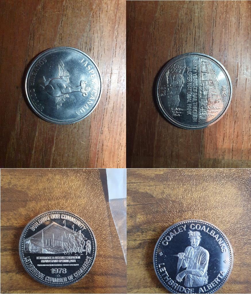 Jasper Park Dollar en Lethbridge (Alberta) Dollar, Postzegels en Munten, Munten | Amerika, Ophalen of Verzenden, Noord-Amerika