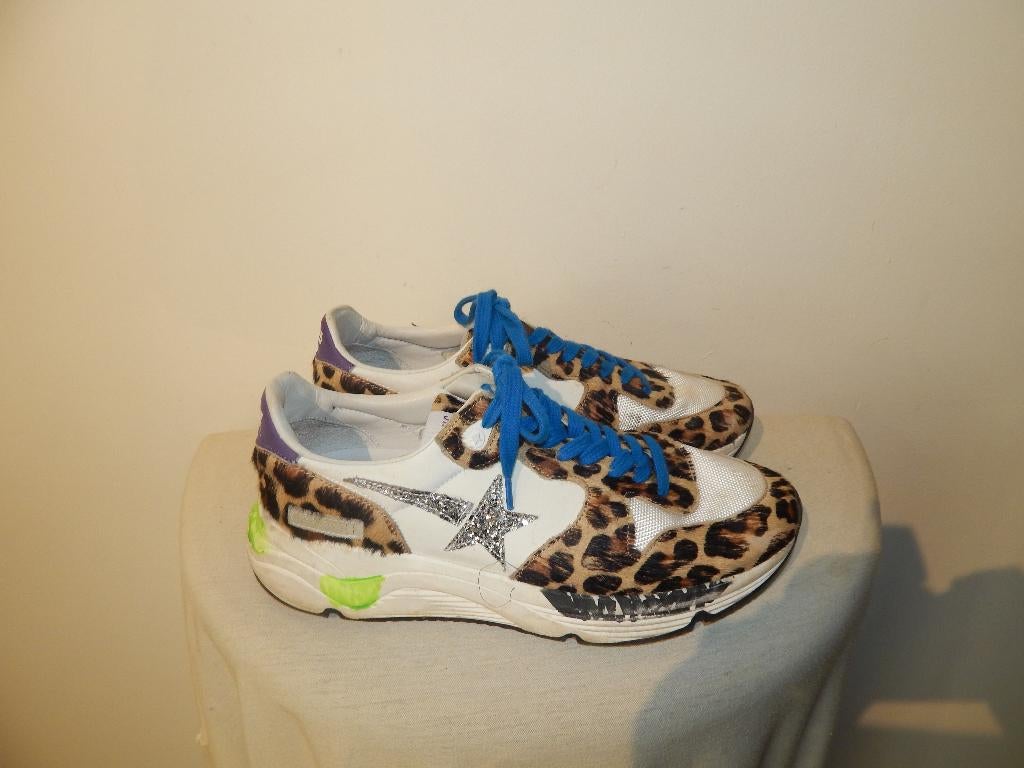 Golden Goose sneakers deels in panter print zilver ster 41, Verzenden, Wit, Sneakers of Gympen, Golden Goose